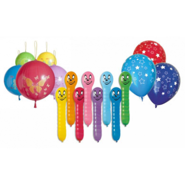 Balóny detské latexové bez potlače, s potlačou, tvary